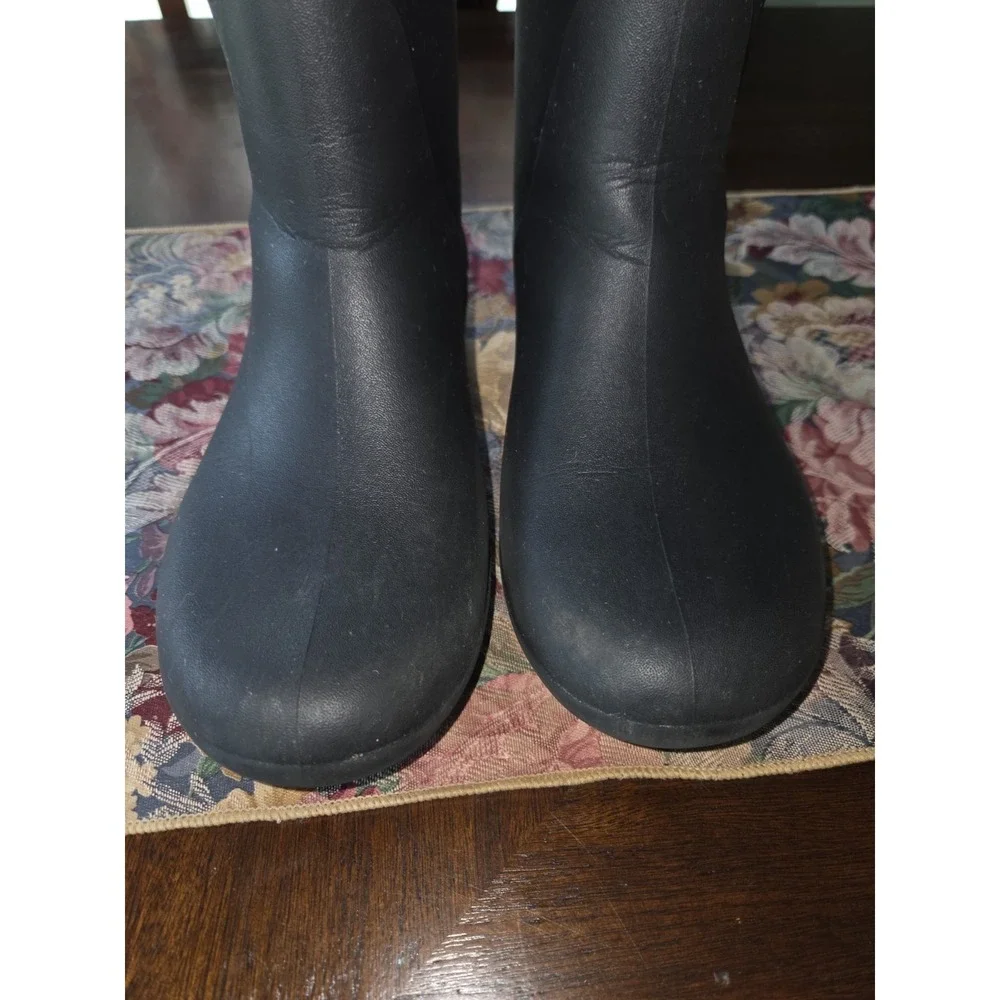 Crocs Black Freesail Tall Rain Boots Women 7 Waterproof Rubber Pull On Garden